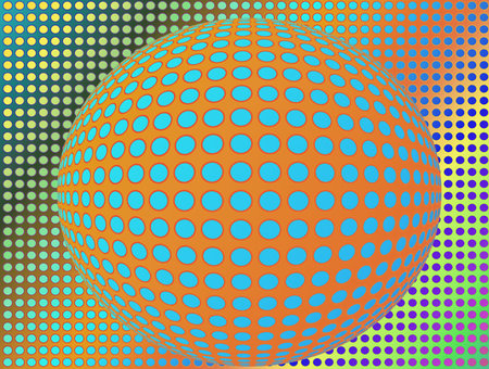 Abstract globe background made out of halftone dots の写真素材