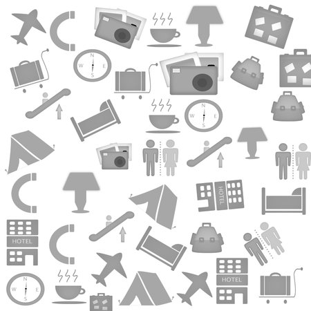 stylish icon set of tourism and traveling objects の写真素材