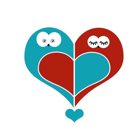 owls in loveの写真素材