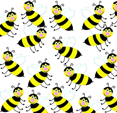 seamless background with beesの写真素材