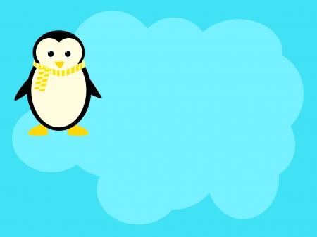 cute penguin background with place for textの写真素材