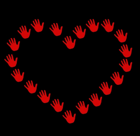 heart shape made of hands, love backgroundの写真素材