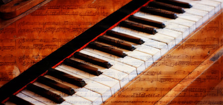 close-up of piano keys  close frontal view  