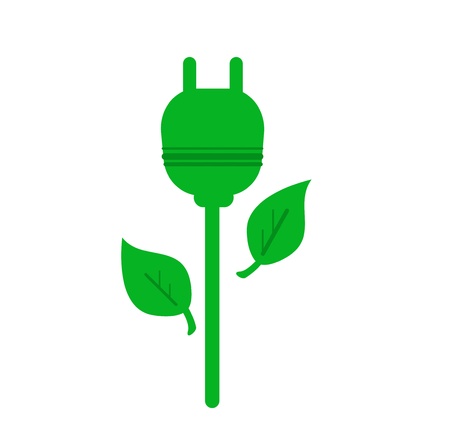 ecological concept-socker in the shape of green flower-ecological electricityの写真素材