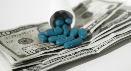 high costs of expensive medication concept の写真素材