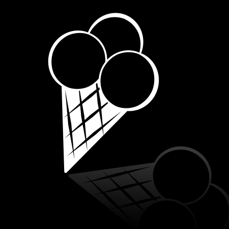 ice cream silhouette - Cream in a wafflesの写真素材