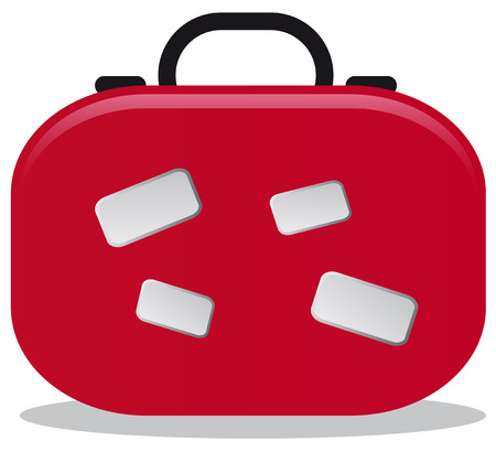 red suitcase for traveling の写真素材