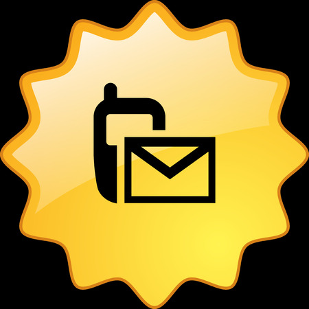 message on the phone symbol,isolated on white background の写真素材