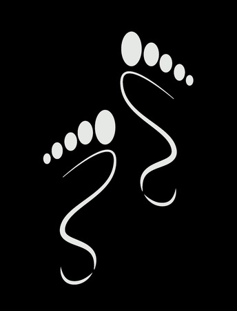 stylized Trail of human bare footsteps の写真素材