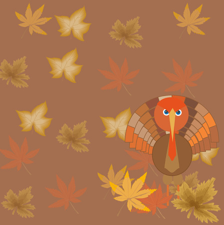 Cute cartoon Thanksgiving turkeyの写真素材