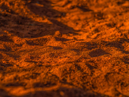 red ground with relief