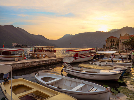 many boats in sea portの写真素材