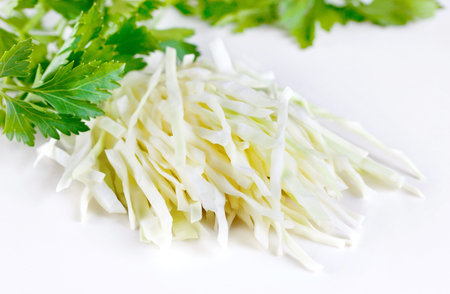 shreds cabbage ingredient for cookingの写真素材