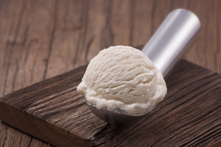 Vanilla ice cream scoopの写真素材