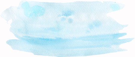 Watercolor hand drawn Blue color Backgrounds Clipart, Brush strokes illustration, Pastel blue spot, Sky blue Splashes Clip art, Design elements, Paint splattersの写真素材