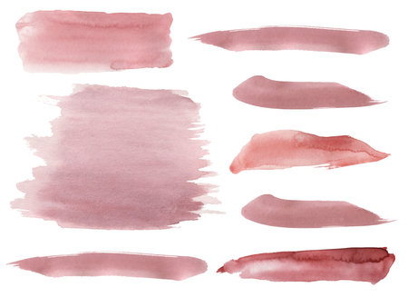 Watercolor pink color Backgrounds Clipart, Brush strokes illustration, pink spots, Splashes Clip art, Design elements, Paint splatters setの写真素材