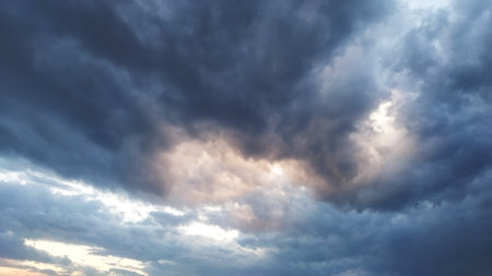 the picture captured the thundering clouds in the skyの写真素材