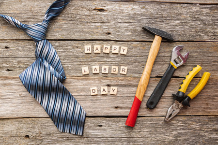 Happy labor day greeting card or background. Labor day in USA.
