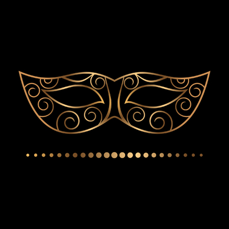 delicate golden mask vector illustrationのイラスト素材