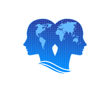 human brain as aworld mapのイラスト素材