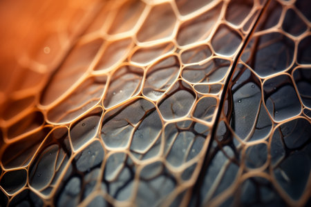 Microscopic macro close-up shot scientific research epithelial tissue biological anatomical capture of human animal plant cells muscles osmosis. Detailed microscope view nature organism body structureの素材