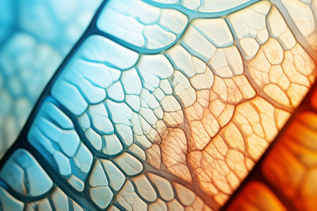 Microscopic macro close-up shot scientific research epithelial tissue biological anatomical capture of human animal plant cells muscles osmosis. Detailed microscope view nature organism body structureの素材