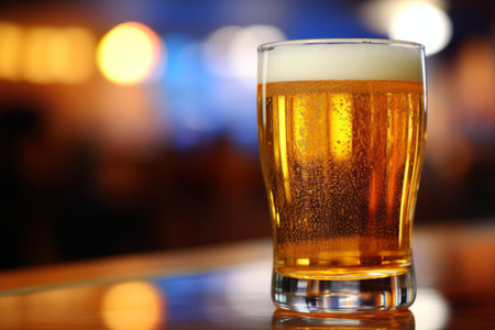 Cold fresh brilliance delicious unbottled craft beer foam mug glass keg beer wooden table bar pub. Brewery alcohol non-alcoholic drink party degustation holiday Oktoberfest Munich hospitable serviceの素材