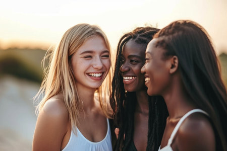 Pretty diverse teenagers hang out teens hanging out young age friends group laughing having fun students high school university leisure time friendship party partying funny youth sitting on couchの素材