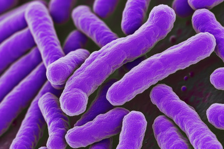Microscopic bacteria coli infection intestinal micro germ microbe bacterium mold health organism medical treatment microorganism disease bacillus pathogen illness microbiology research biotechnologyの素材