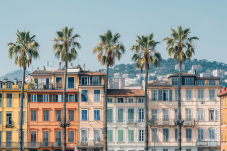 Tourist destination colorful city candy buildings South America architecture old houses palms art home exterior facade town streets historic exploration warm tropical county tourism aestheticの素材