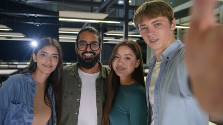 Happy multiracial friends group multinational diversity people women men students girls guys...