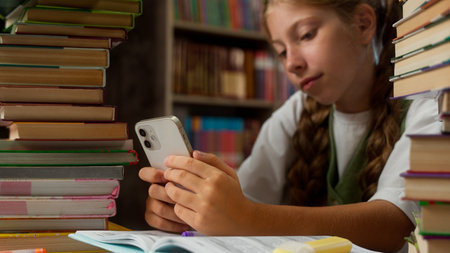 Little girl Caucasian bored school child kid teenage learner unmotivated student pupil schoolgirl...