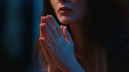 Nervous upset worried woman Caucasian female at home evening night stress insomnia suffer panic...