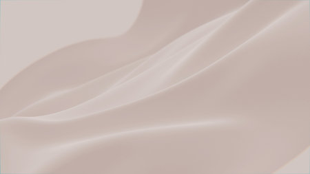 Abstract tenderness beige brown silk background luxury wave cloth satin pastel color fabric. Gold milk liquid wave splash, wavy fluid texture. Fluttering material. 3D animation motion design wallpaperの写真素材