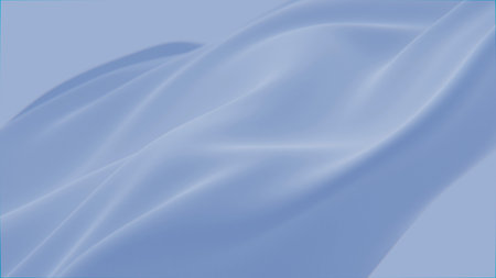 Abstract tenderness blue silk background luxury wave cloth satin pastel color fabric. Luxurious care liquid wave splash, wavy fluid texture. Fluttering material. 3D animation motion design wallpaperの写真素材