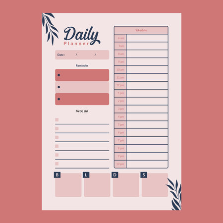 daily planner template vectorのイラスト素材