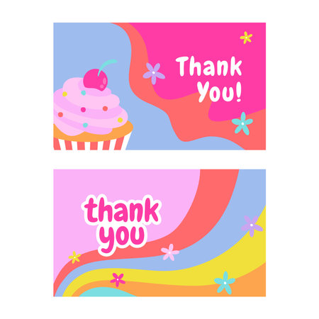 Thank you card template vectorのイラスト素材