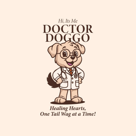 Doctor Dog Cartoon Mascot Illustrationのイラスト素材