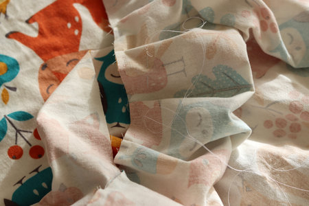 Sewing in progress