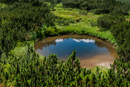 pond in the mountainsの写真素材