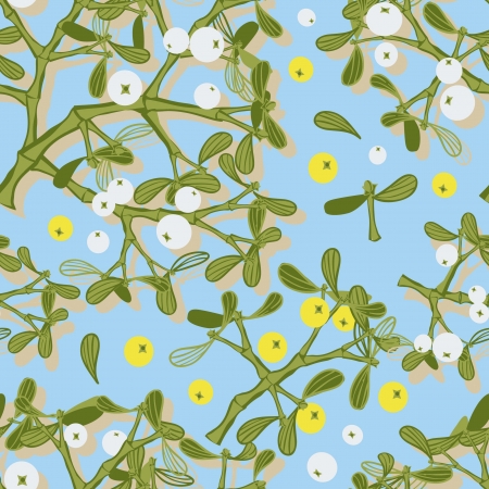 mistletoe patternのイラスト素材
