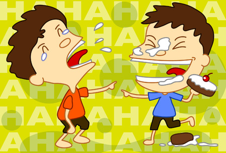 Illustration of two men play practical joke on each other.のイラスト素材