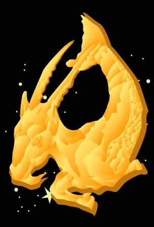 An image of the zodiac sign Capricorn, the Sea Goatの写真素材