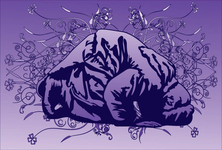 Image of a man who  bow down on his knee to pray for god in the heaven.のイラスト素材