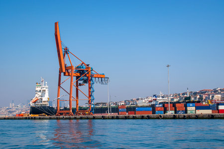 Istanbul, Turkey - March 27, 2022. A harbor in Istanbulのeditorial素材