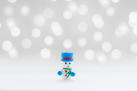 Snow man doll for Christmas decoration backgroundの写真素材