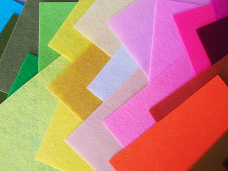 Colorful background, A stack of colorful fabric. Full frame shot of muti colored fabric backgroundの写真素材