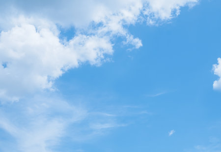 Blue sky with white cloud for nature backgroundの写真素材