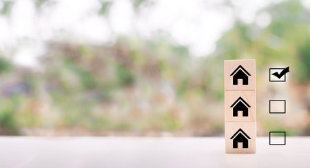 The concept of choosing the best property, choosing suitable house for planning living in the...