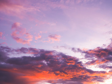 Dramatic sunset sky for nature backgroundの写真素材